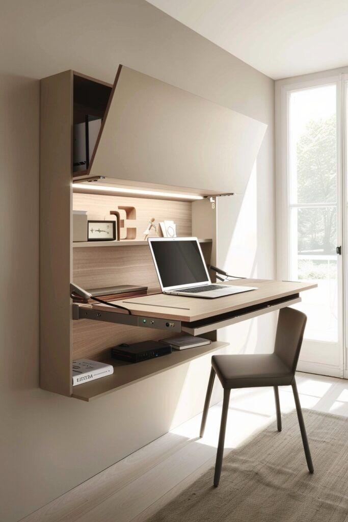 Invisible desk for your studio apartments